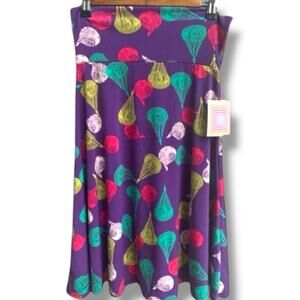 Lularoe Skirt Womens Size X-Small Azure Colorful Slinky Pull-On NWT